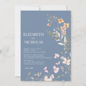 Elegante Boho Wildflower Foto Casual bruiloft Kaart (Voorkant)