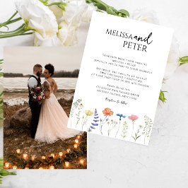 Elegante Boho Wildflower Foto Casual bruiloft Kaart