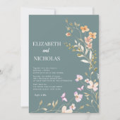 Elegante Boho Wildflower Foto Casual bruiloft Kaart (Voorkant)