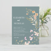 Elegante Boho Wildflower Foto Casual bruiloft Kaart (Staand voorkant)