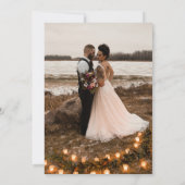 Elegante Boho Wildflower Foto Casual bruiloft Kaart (Achterkant)