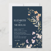 Elegante Boho Wildflower Foto Casual bruiloft Kaart (Voorkant)