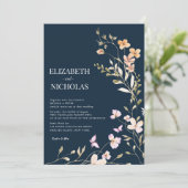 Elegante Boho Wildflower Foto Casual bruiloft Kaart (Staand voorkant)