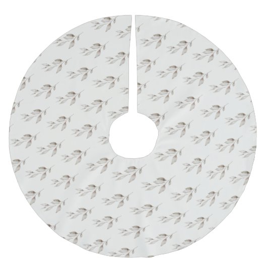 Elegante Boho Wildflower groen bladeren Kerstboom Rok (Voorkant)