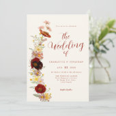 Elegante Boho Wildflower Herfst Kaart (Staand voorkant)