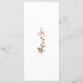 Elegante Boho Wildflower Kalligrafie bruiloft Menu (Achterkant)