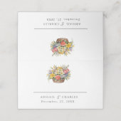 Elegante Boho wildflower mand Plaatskaartje (Buitenkant ongevouwen)