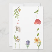 Elegante Boho Wildflower Meisje Baby Shower Kaart (Achterkant)