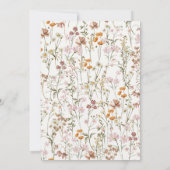 Elegante Boho Wildflower Minimalistische bruiloft Kaart (Achterkant)