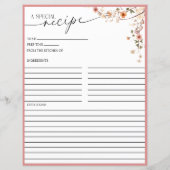 Elegante Boho Wildflower | Recept Kaarten (Achterkant)