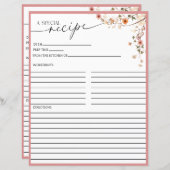 Elegante Boho Wildflower | Recept Kaarten (Voorkant / Achterkant)