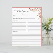 Elegante Boho Wildflower | Recept Kaarten (Staand voorkant)