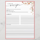 Elegante Boho Wildflower | Recept Kaarten (Voorkant)