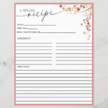 Elegante Boho Wildflower | Recept Kaarten