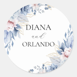 Elegante Boho Wildflower Ronde Sticker