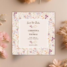 Elegante Boho Wildflower Save the Date