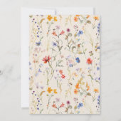 Elegante Boho wildflower script bruiloft Kaart (Achterkant)