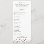 Elegante boho wildflower Script Wedding Programmakaart (Achterkant)
