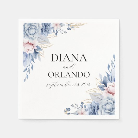 Elegante Boho Wildflower Servet (Voorkant)