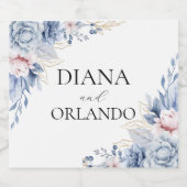 Elegante Boho Wildflower Sparkling Wijnetiket (Enkel label)