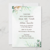 Elegante Boho Wildflower Trouw Uitnodiging (Voorkant)