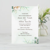 Elegante Boho Wildflower Trouw Uitnodiging (Staand voorkant)