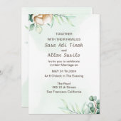 Elegante Boho Wildflower Trouw Uitnodiging (Voorkant / Achterkant)