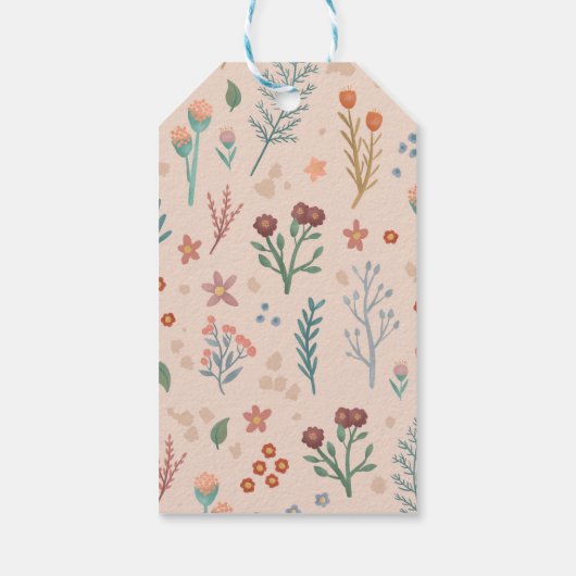 Elegante Boho Wildflower Wedding Favoriet Cadeaulabel (Achterkant)