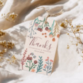 Elegante Boho Wildflower Wedding Favoriet Cadeaulabel