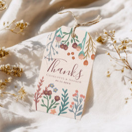 Elegante Boho Wildflower Wedding Favoriet Cadeaulabel