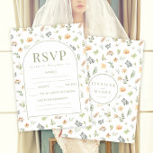 Elegante Boho Wildflower Wedding RSVP Kaarten