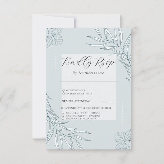 elegante Boho Wildflower Wedding RSVP Kaartje (Voorkant)