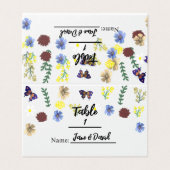 Elegante Boho Wildflower Witte Plaatskaarten Kaart (Buitenkant ongevouwen)