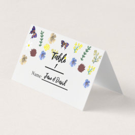 Elegante Boho Wildflower Witte Plaatskaarten Kaart