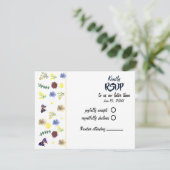 Elegante Boho Wildflower Witte RSVP-kaart RSVP Kaartje (Staand voorkant)