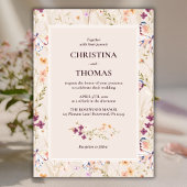 Elegante Boho Wildflowers Fall Wedding Kaart