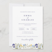 Elegante Boho Wildflowers Fotobruiloft Kaart (Voorkant)