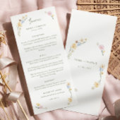 Elegante Boho wildflowers Script Wedding Menu