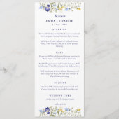Elegante Boho wildflowers Script Wedding Menu (Voorkant)