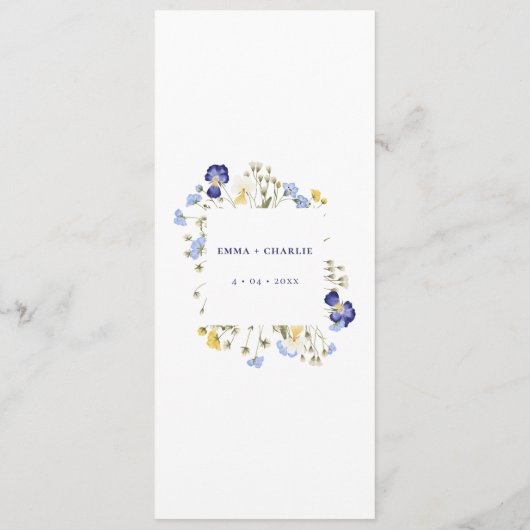 Elegante Boho wildflowers Script Wedding Menu (Achterkant)