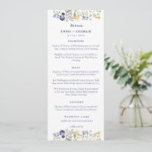 Elegante Boho wildflowers Script Wedding Menu (Staand voorkant)
