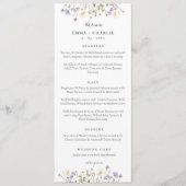 Elegante Boho wildflowers Script Wedding Menu (Voorkant)
