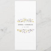 Elegante Boho wildflowers Script Wedding Menu (Achterkant)