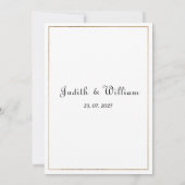 Elegante boho witgouden bloemenlelie RSVP Kaart (Achterkant)