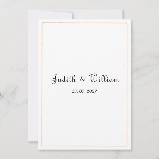 Elegante boho witgouden bloemenlelie RSVP Kaart (Achterkant)