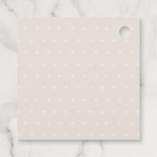 Elegante Boho witte trouwjurk Bruids douche Bedankjes Labels (Achterkant)