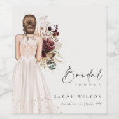 Elegante Boho Witte Trouwjurk Bruids Shower Wijn Etiket (Enkel label)