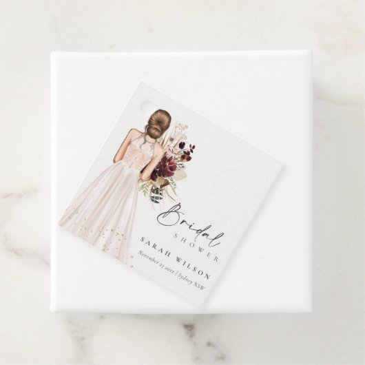 Elegante Boho witte trouwjurk bruidsdouche Bedankjes Labels (In situ)