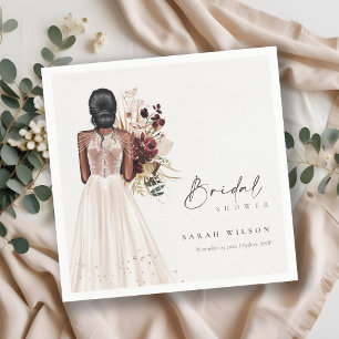 Elegante Boho Witte Trouwjurk Bruidsdouche Servet