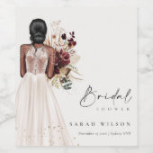 Elegante Boho witte trouwjurk bruidsdouche Wijn Etiket (Enkel label)